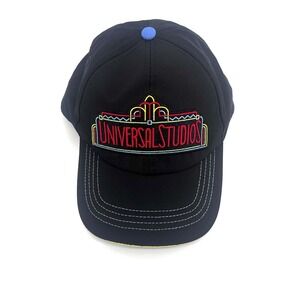 Universal Studios Hat Black Neon Embroidered Logo Adjustable Cap Theme Park